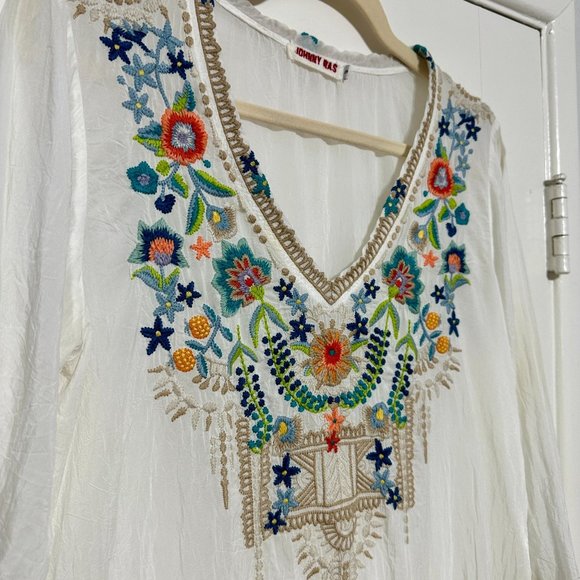 JOHNNY WAS Tropic Embroidered Blouse Size S - Picture 3 of 8